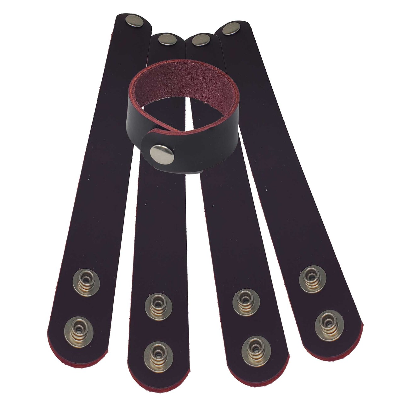 1" Adjustable Latigo Leather Bracelets – DIY Hot & Foil Stamping, Laser Engraving Blanks (6 Pack)
